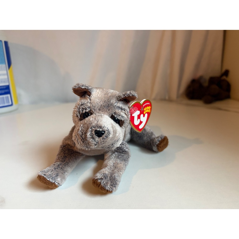 Ty Beanie Baby Titan the Dog Grey Mastiff Plush Toy 2005 40248 - Picture 5 of 8